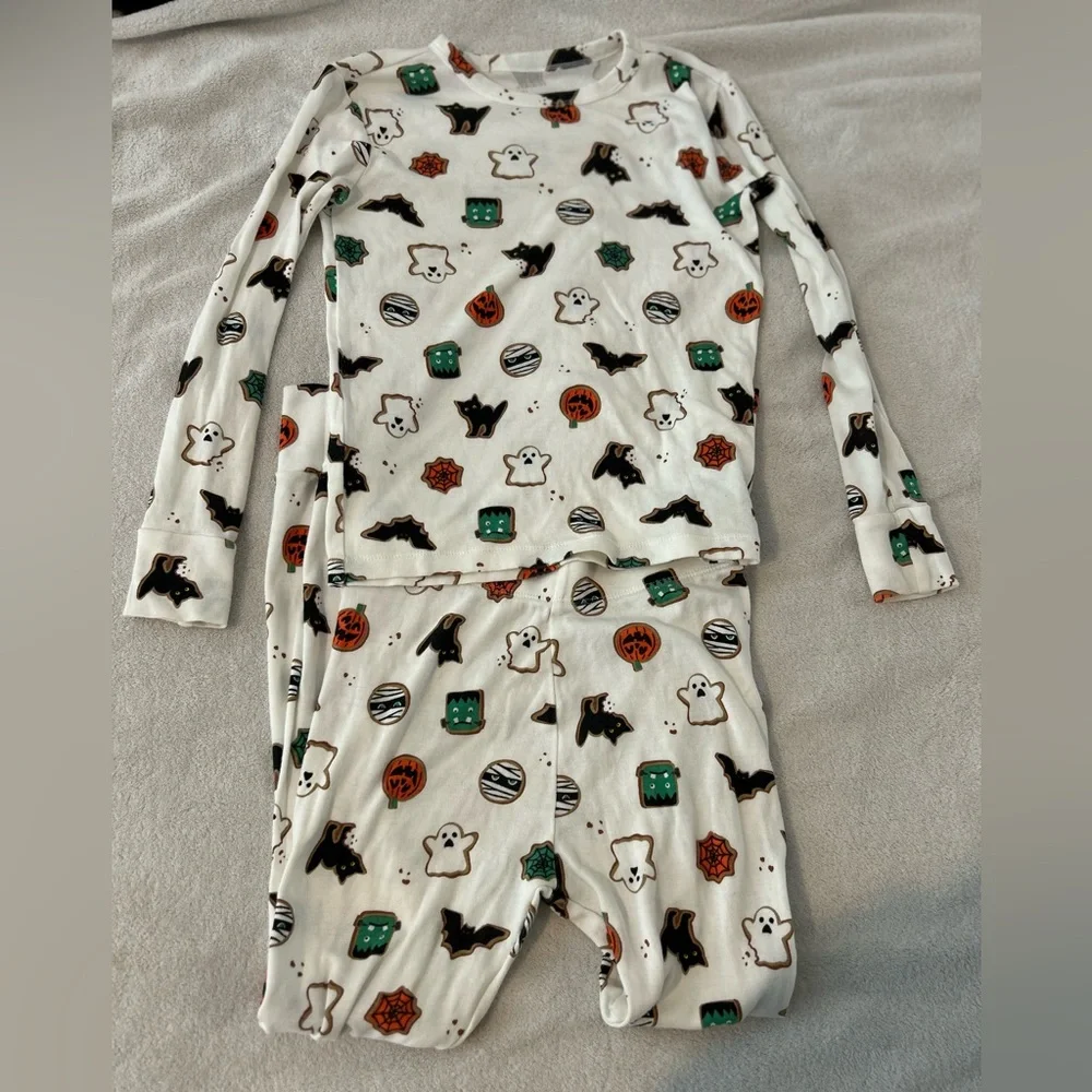GAP Kids Halloween Pajamas Organic Cotton Ghost Bat Set Size 10